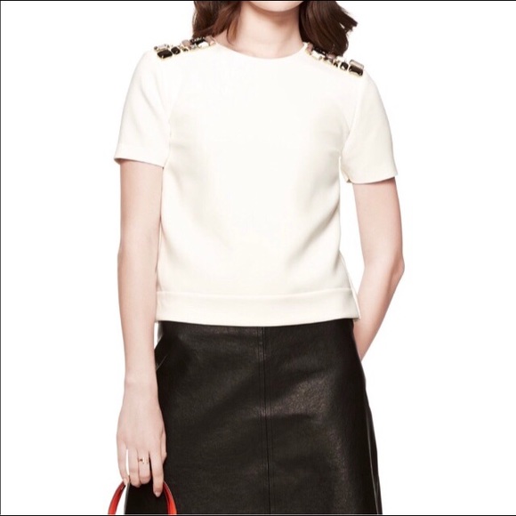 Kate Spade♠️ Embellished Crepe top - Picture 1 of 4